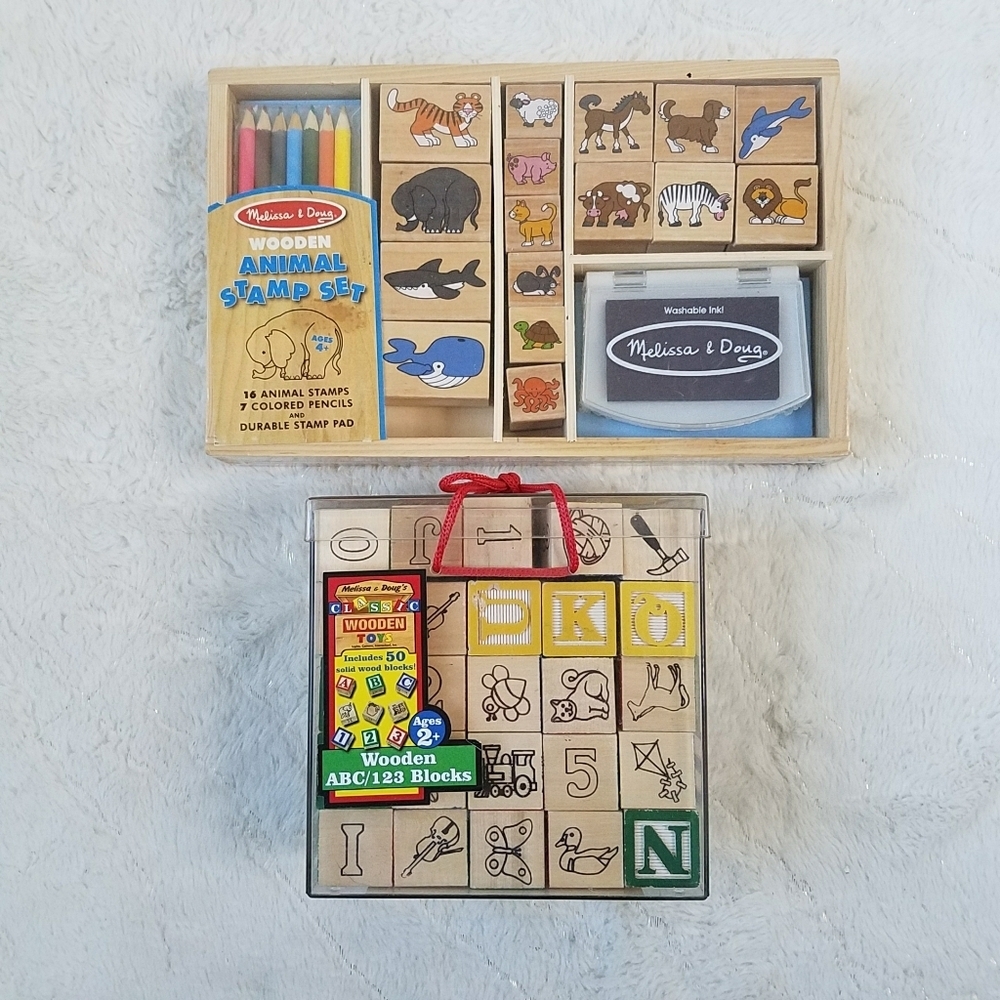 Melissa & Doug Wooden Block/Stamp Set